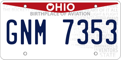 OH license plate GNM7353