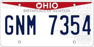 OH license plate GNM7354