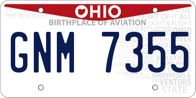 OH license plate GNM7355