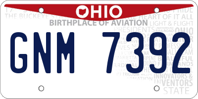 OH license plate GNM7392