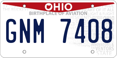 OH license plate GNM7408