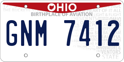 OH license plate GNM7412