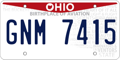 OH license plate GNM7415