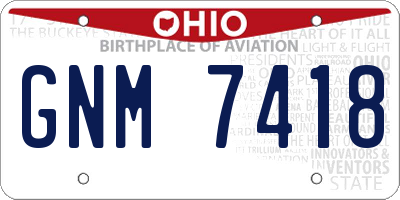 OH license plate GNM7418