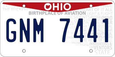 OH license plate GNM7441