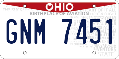OH license plate GNM7451