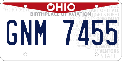 OH license plate GNM7455