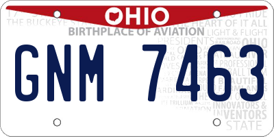 OH license plate GNM7463
