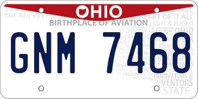 OH license plate GNM7468