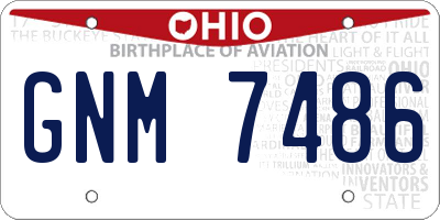 OH license plate GNM7486