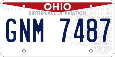OH license plate GNM7487