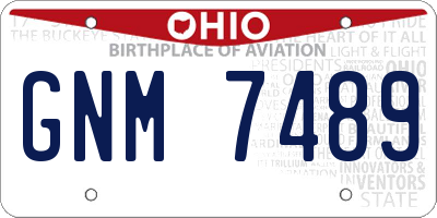 OH license plate GNM7489