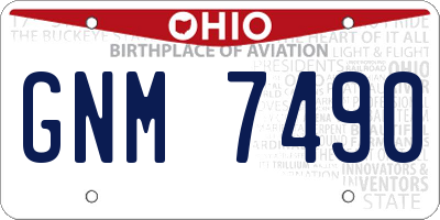 OH license plate GNM7490