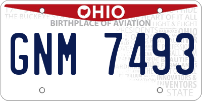 OH license plate GNM7493