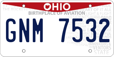 OH license plate GNM7532