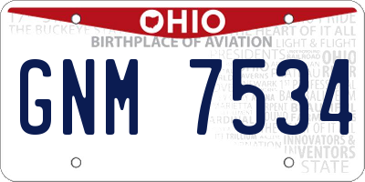OH license plate GNM7534