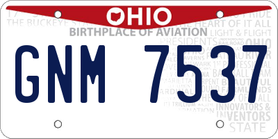 OH license plate GNM7537
