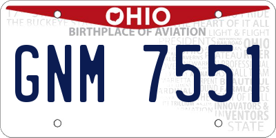 OH license plate GNM7551