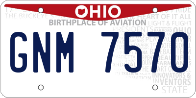 OH license plate GNM7570