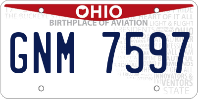 OH license plate GNM7597