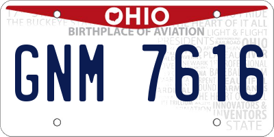 OH license plate GNM7616