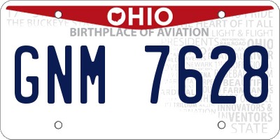 OH license plate GNM7628