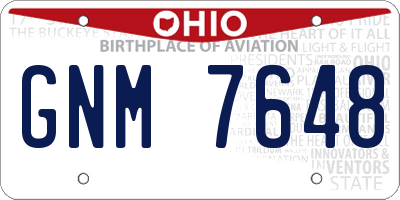 OH license plate GNM7648