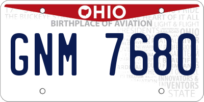 OH license plate GNM7680