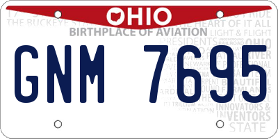OH license plate GNM7695