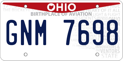 OH license plate GNM7698