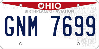OH license plate GNM7699