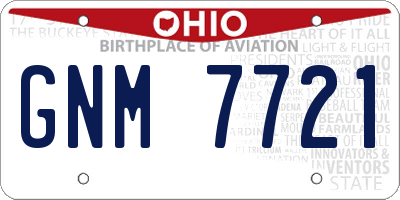 OH license plate GNM7721