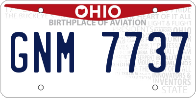 OH license plate GNM7737
