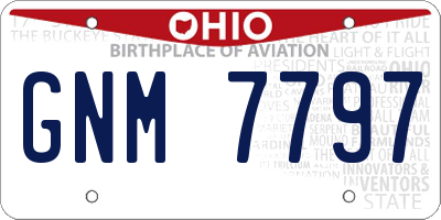 OH license plate GNM7797