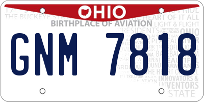 OH license plate GNM7818