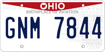 OH license plate GNM7844