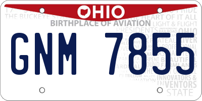 OH license plate GNM7855