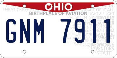 OH license plate GNM7911