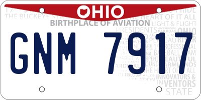 OH license plate GNM7917