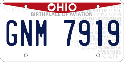 OH license plate GNM7919
