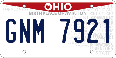 OH license plate GNM7921