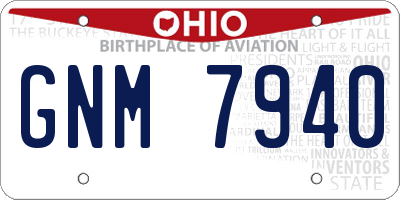 OH license plate GNM7940