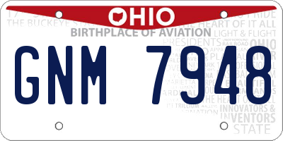 OH license plate GNM7948