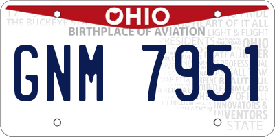 OH license plate GNM7951