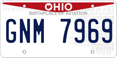 OH license plate GNM7969