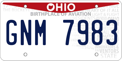 OH license plate GNM7983
