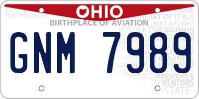 OH license plate GNM7989