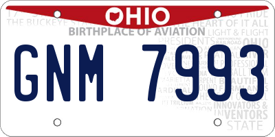 OH license plate GNM7993