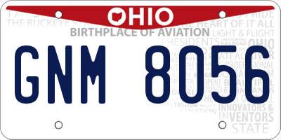 OH license plate GNM8056