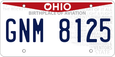 OH license plate GNM8125
